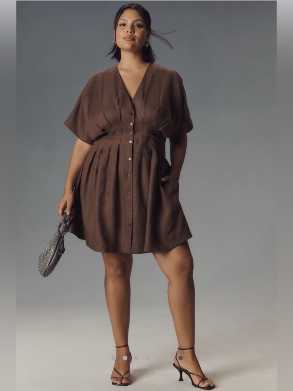 Anthropologie || Exquise || The Tobie Button-Front Pleated Shirt Dress